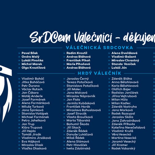 Poděkování Hrdým Válečníkům