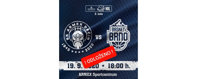 Utkání s Brnem odloženo Utkání s Brnem odloženo
